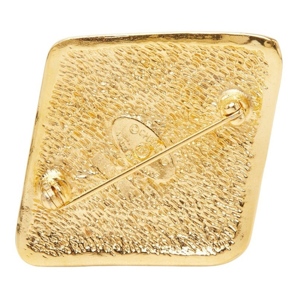 CHANEL Authentic Gold Diamond Logo Brooch - Picture 2 of 5